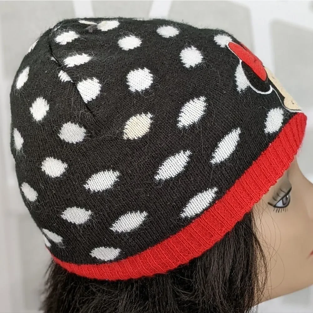 Disney Minnie Mouse Polka Dot Beanie Stocking Cap Hat
